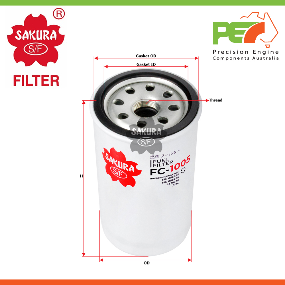 New SAKURA Fuel Filter For MITSUBISHI FQ SERIES KK.KL-FQ61F