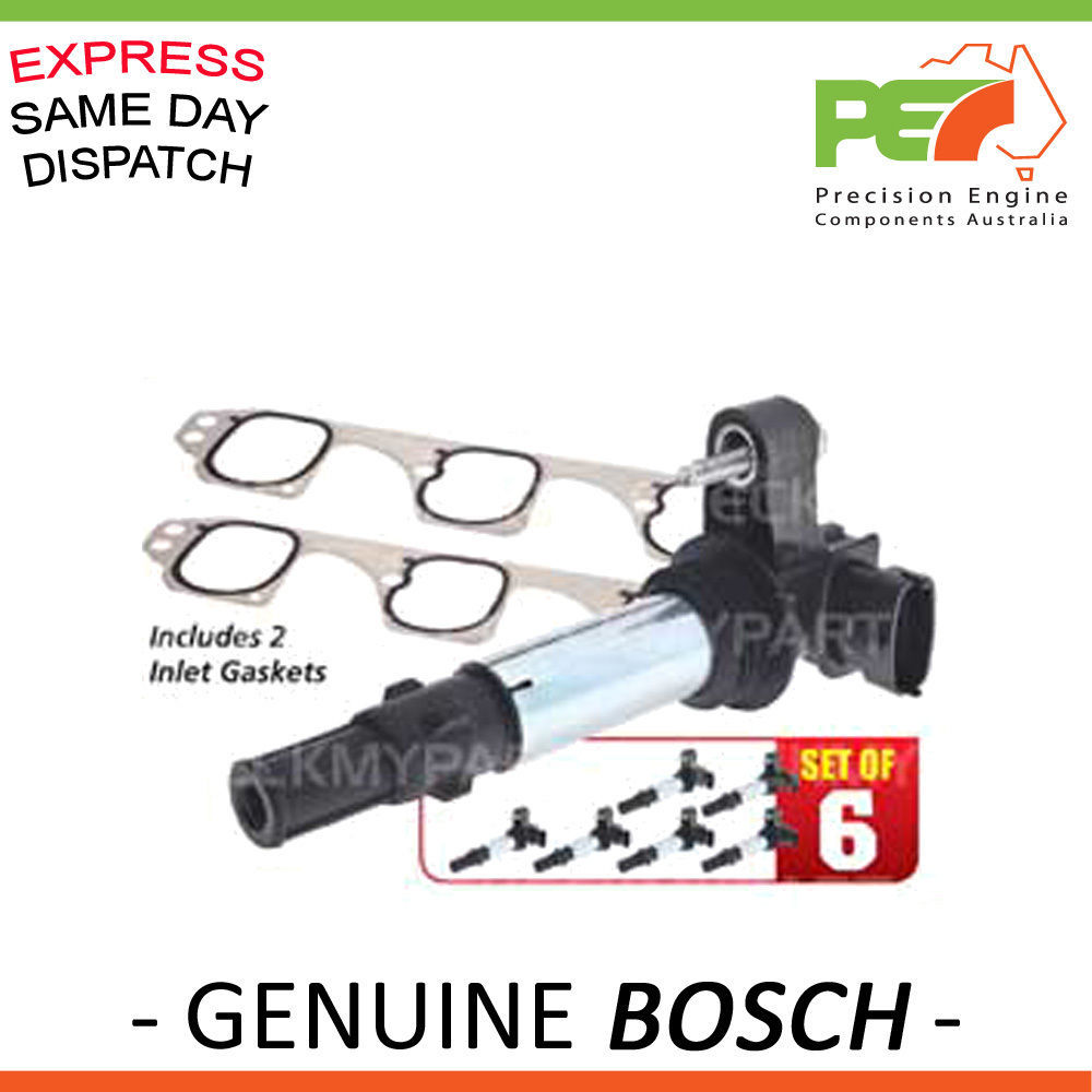 6x New * BOSCH * Ignition Coil+FREE Gasket's For Holden Commodore SV6