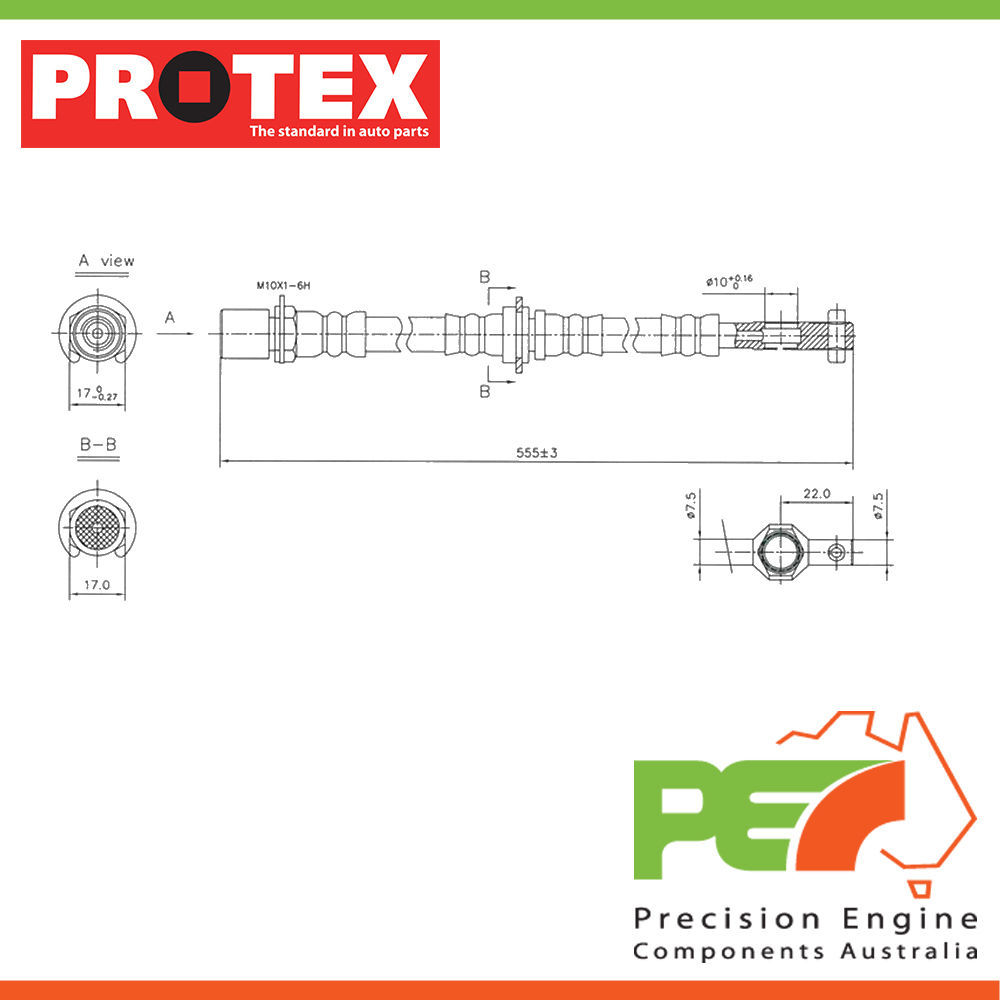 Rear For TOYOTA CELICA ST184R 2D Cpe FWD. New *PROTEX* Hydraulic Hose