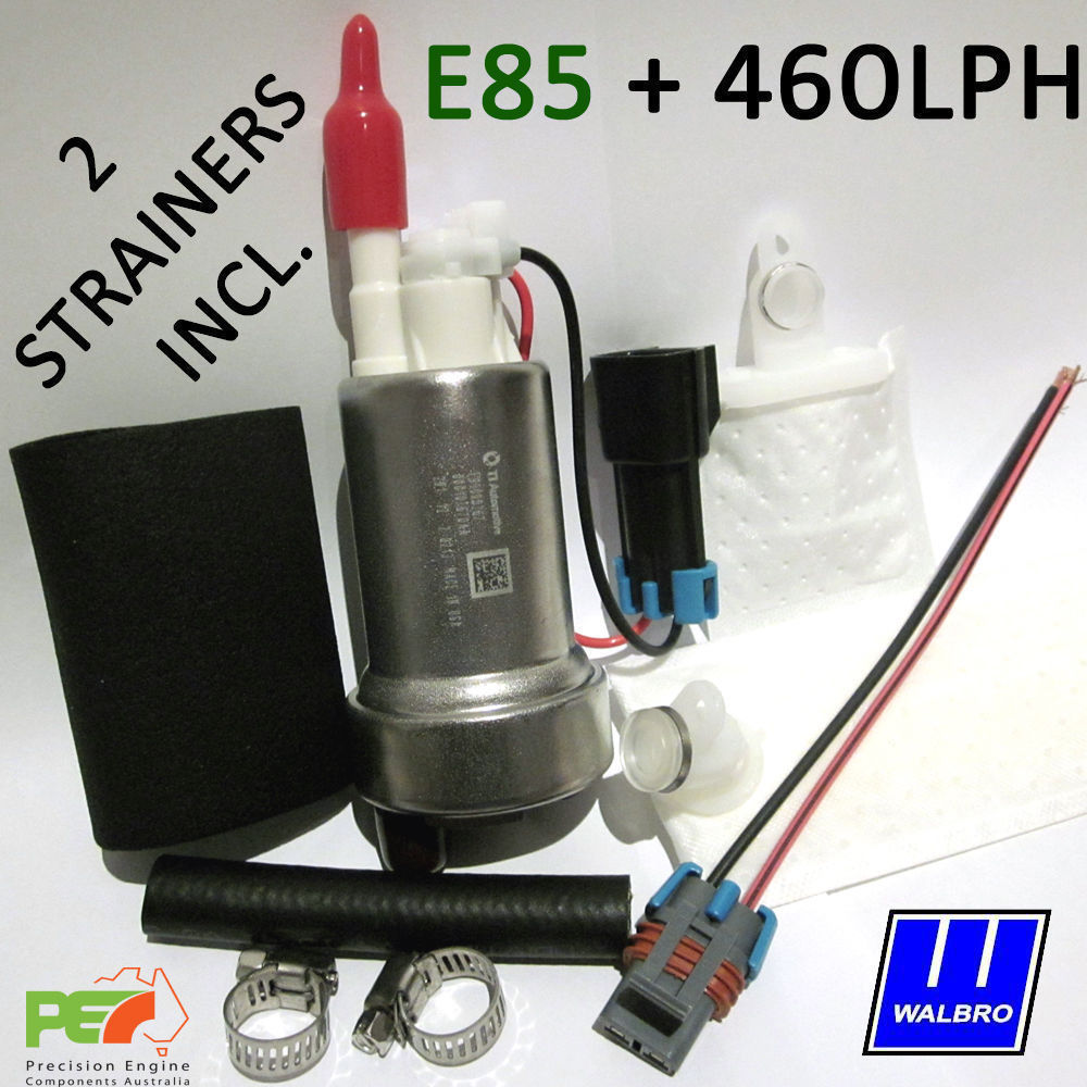 New * WALBRO * 460LPH E85 InTank 38mm Fuel Pump Kit + 2x Strainers